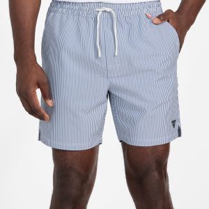 Striped Seersucker Swim Trunks