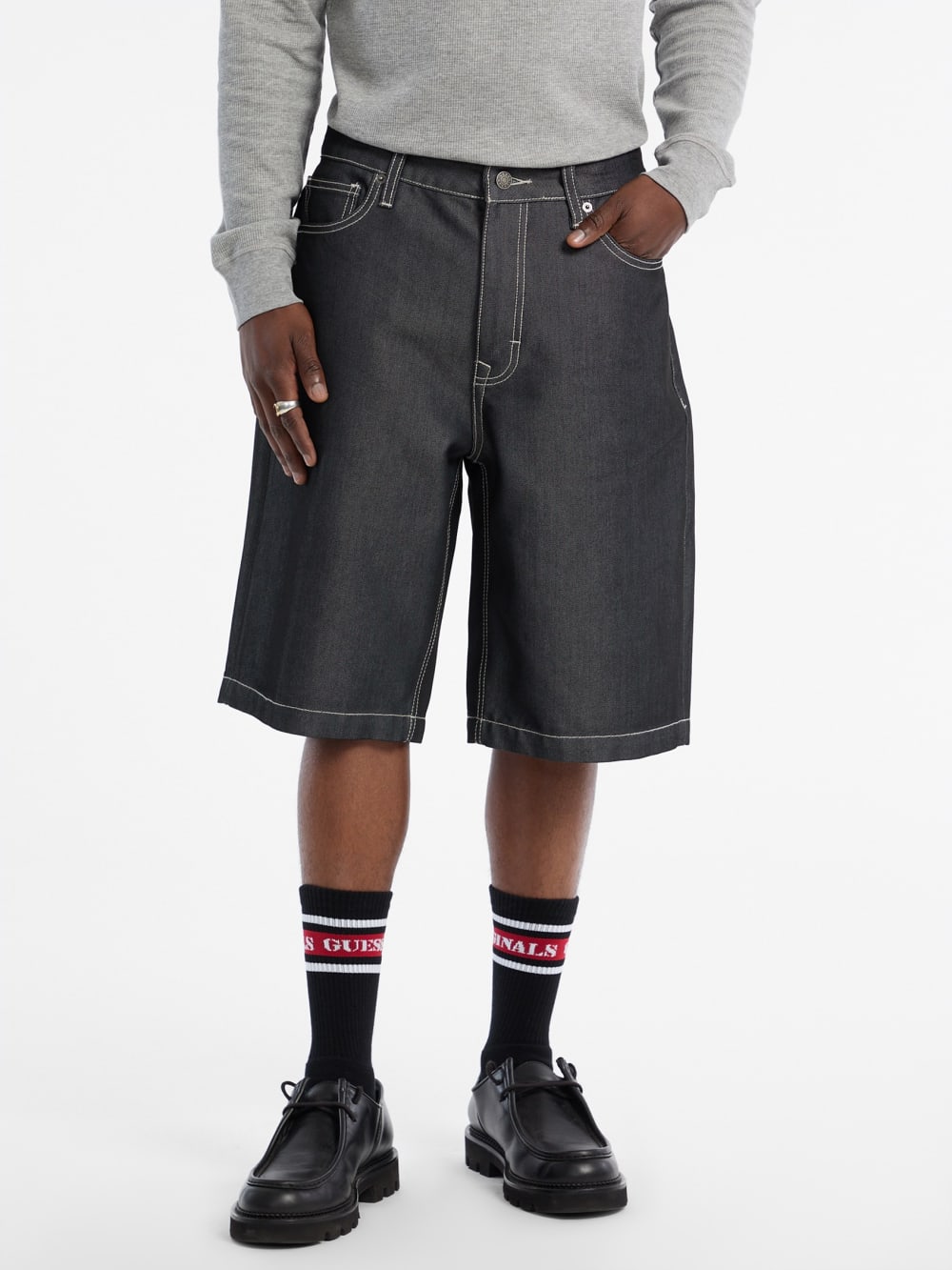 GUESS Originals Metallic Baggy Denim Shorts