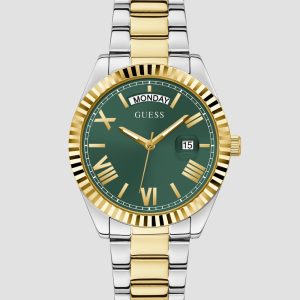 Multi-Tone and Green Analog Watch