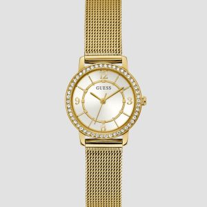Gold-Tone Mesh Analog Watch