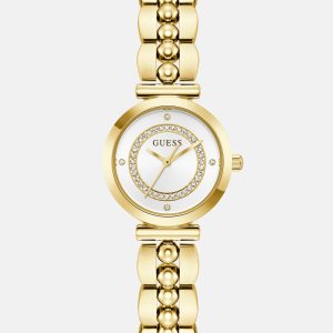 Gold-Tone Beaded Analog Watch