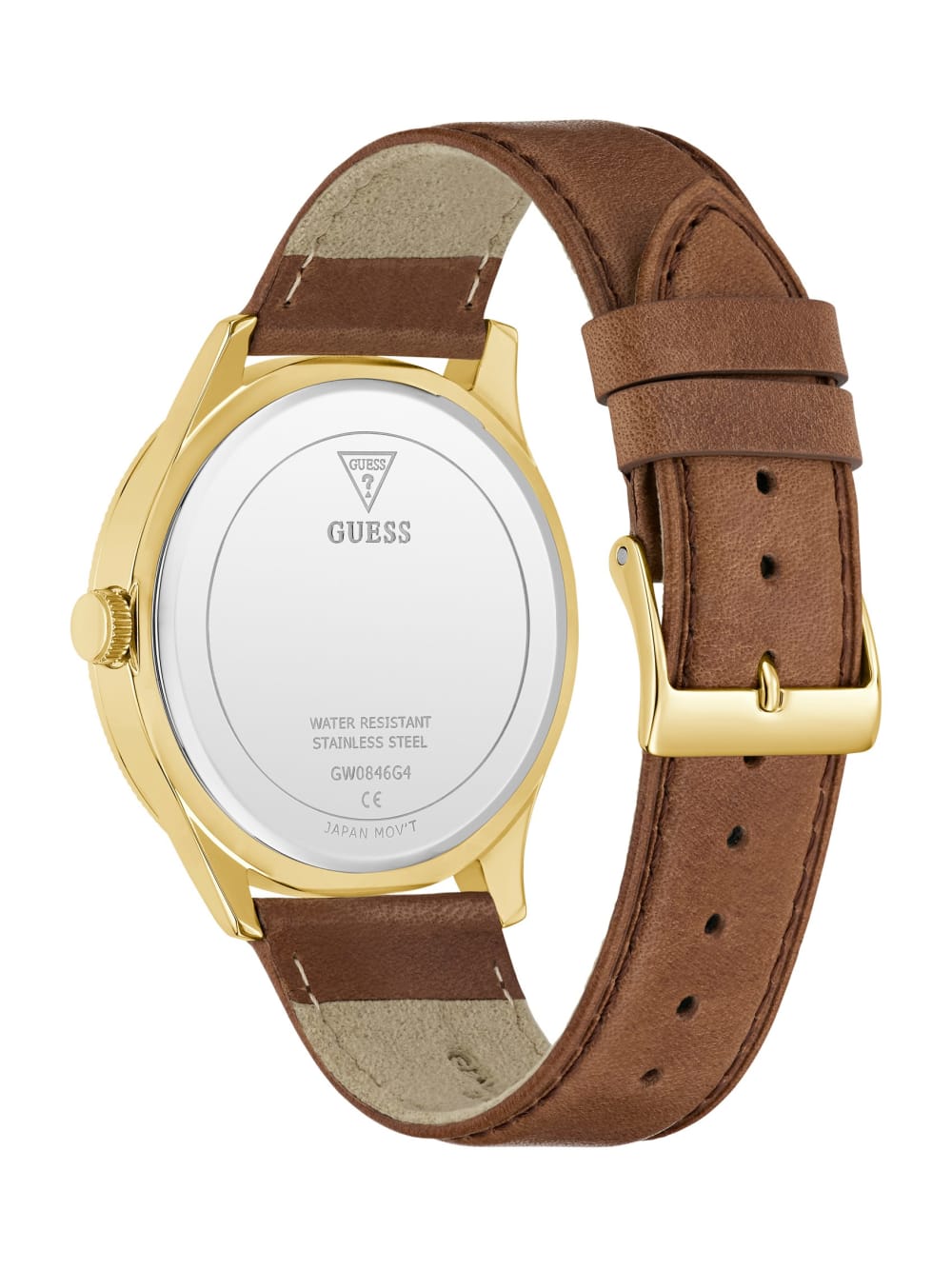 Two-Tone and Brown Leather Analog Watch - Image 3