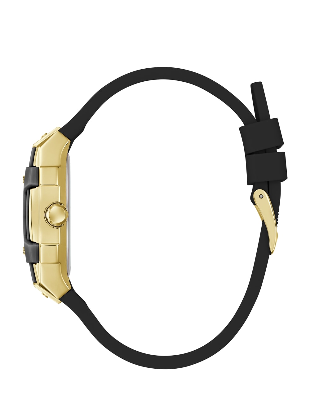 Gold-Tone and Black Silicone Multifunction Watch - Image 3