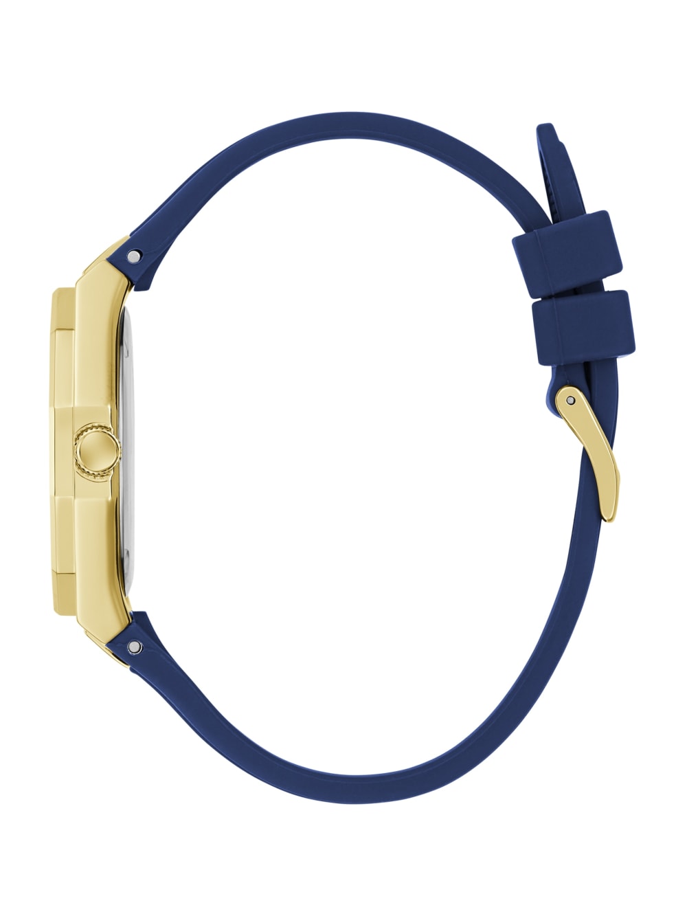 Gold-Tone and Blue Silicone Analog Watch - Image 3