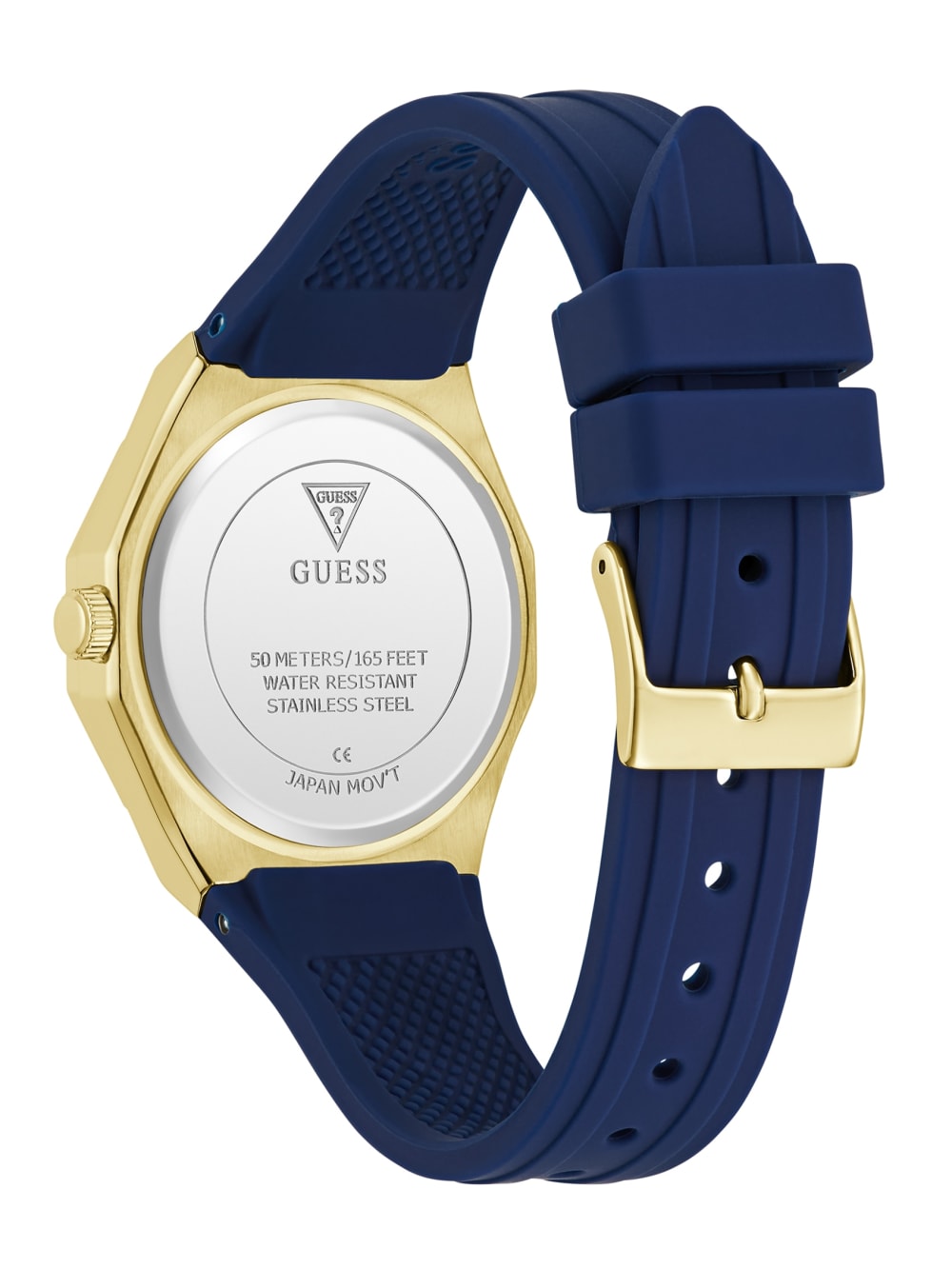 Gold-Tone and Blue Silicone Analog Watch - Image 4