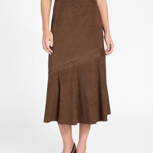 Suede long skirt