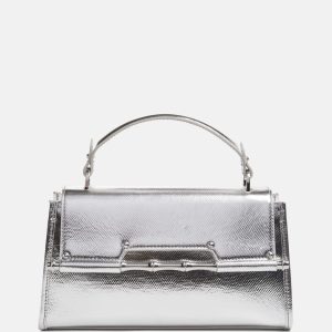 Iris Metallic Leather Top Handle Bag