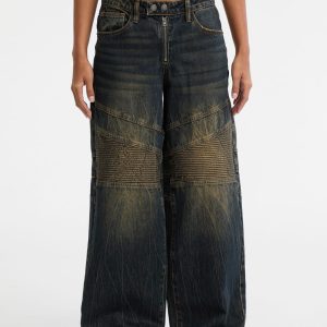 GUESS Originals Moto Wide-Leg Jeans
