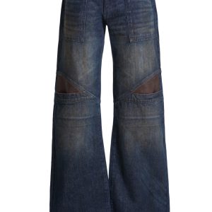 low-rise wide leg denim pants