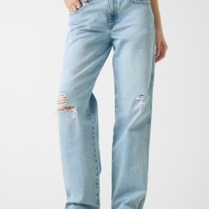 Destroyed Straight-Leg Boyfriend Jeans