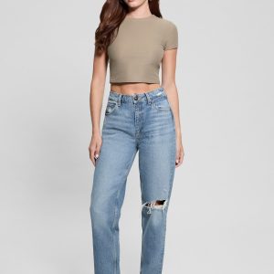 Eco Destroyed Mom Jeans