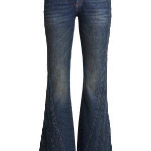 panel denim flare pants