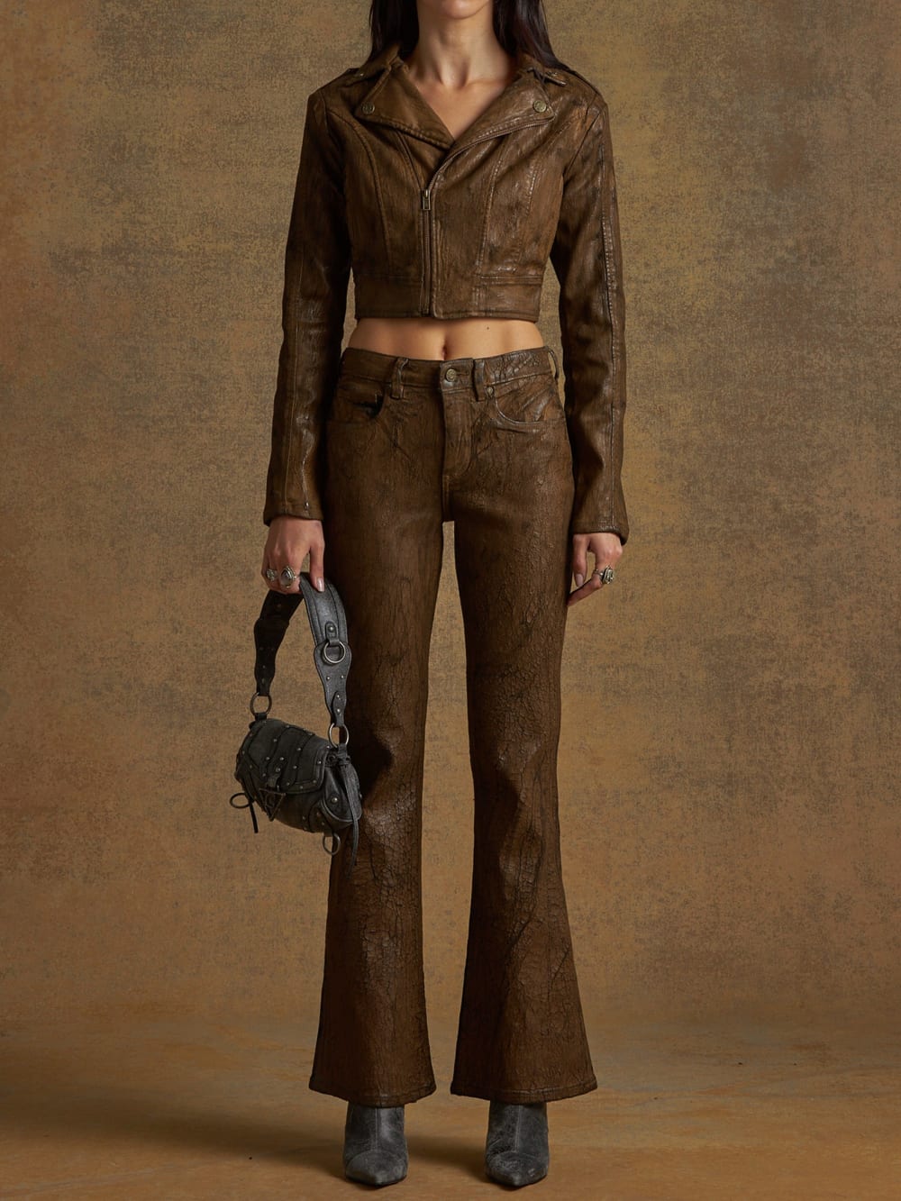 coated denim flare jeans - Image 2
