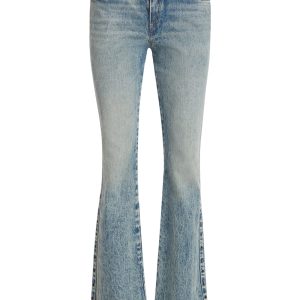 eyelet low-rise denim pants