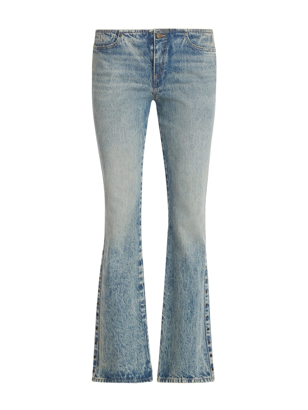 eyelet low-rise denim pants