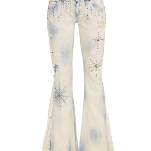 flare lace jeans