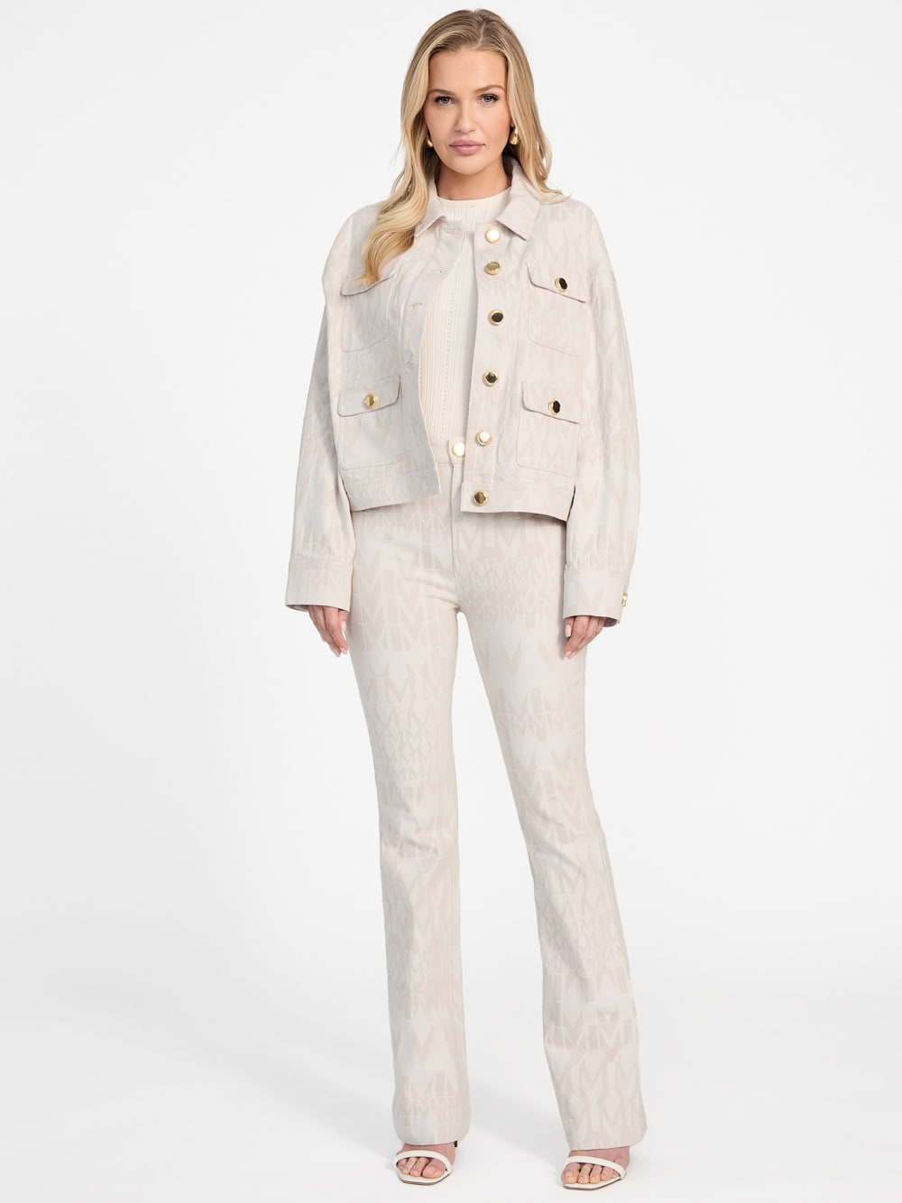 Sarah Monogram Flared Denim Pant - Image 2