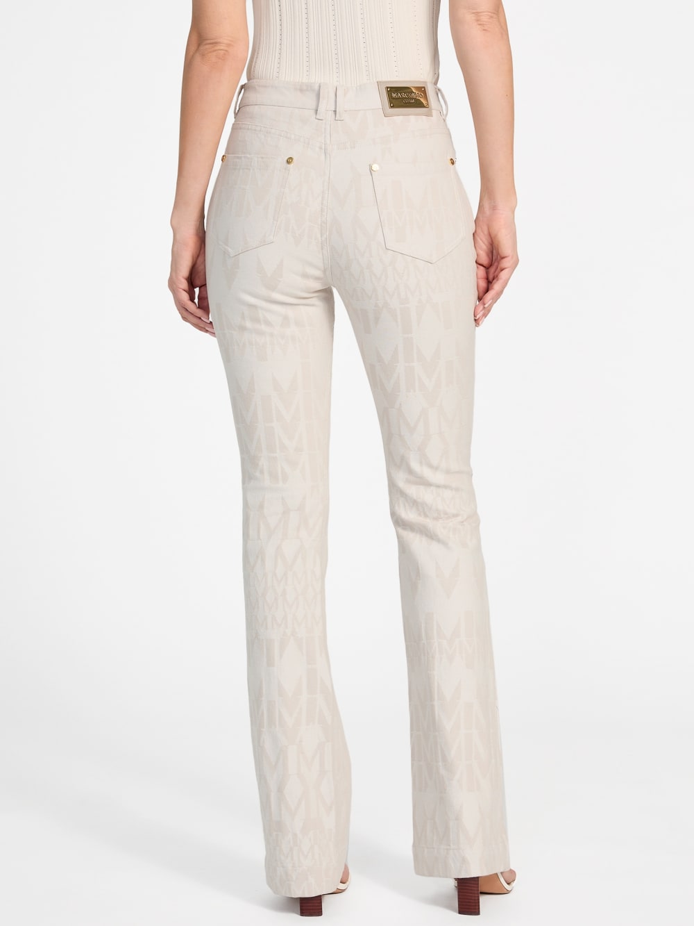 Sarah Monogram Flared Denim Pant - Image 4
