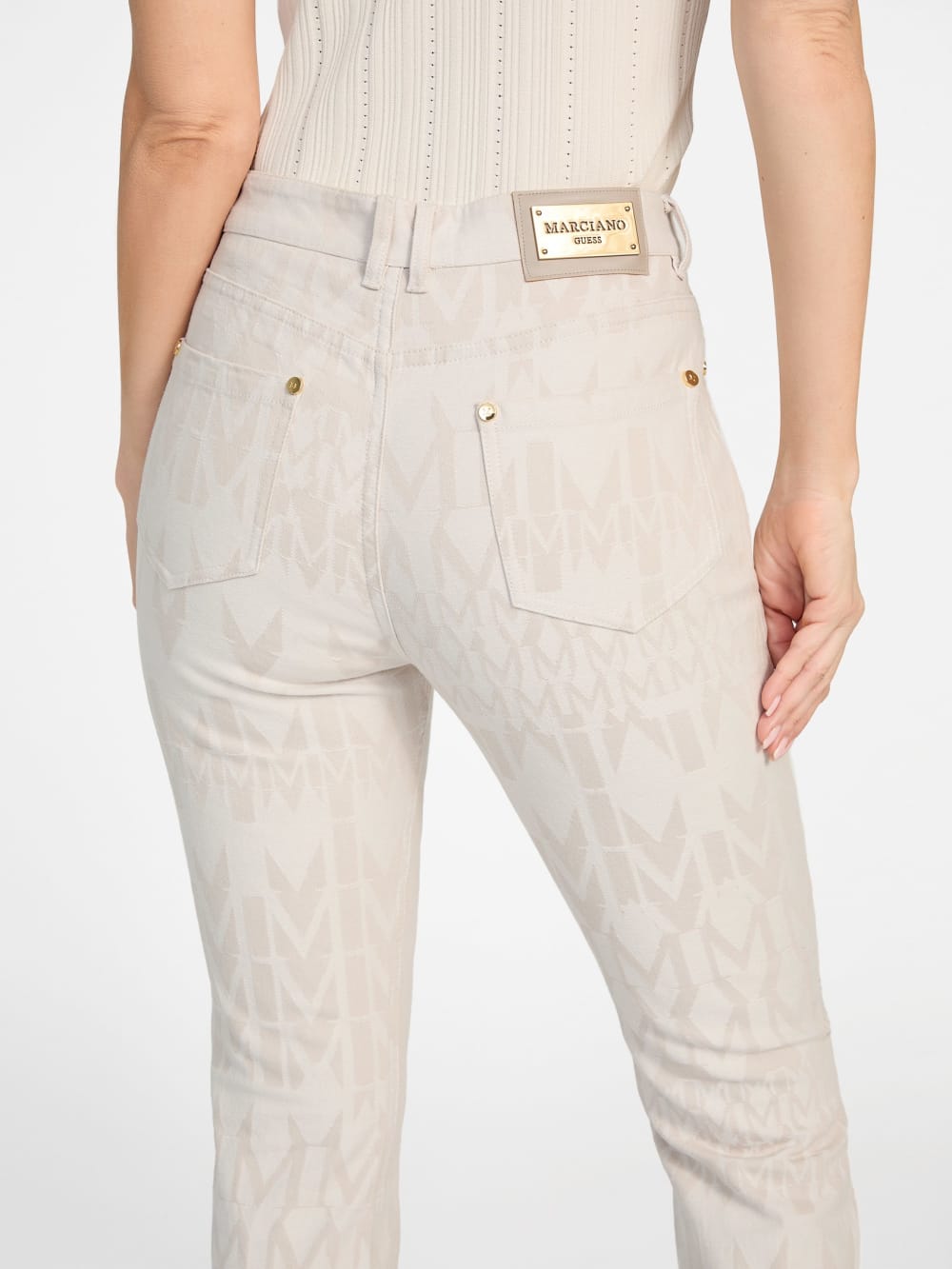 Sarah Monogram Flared Denim Pant - Image 5