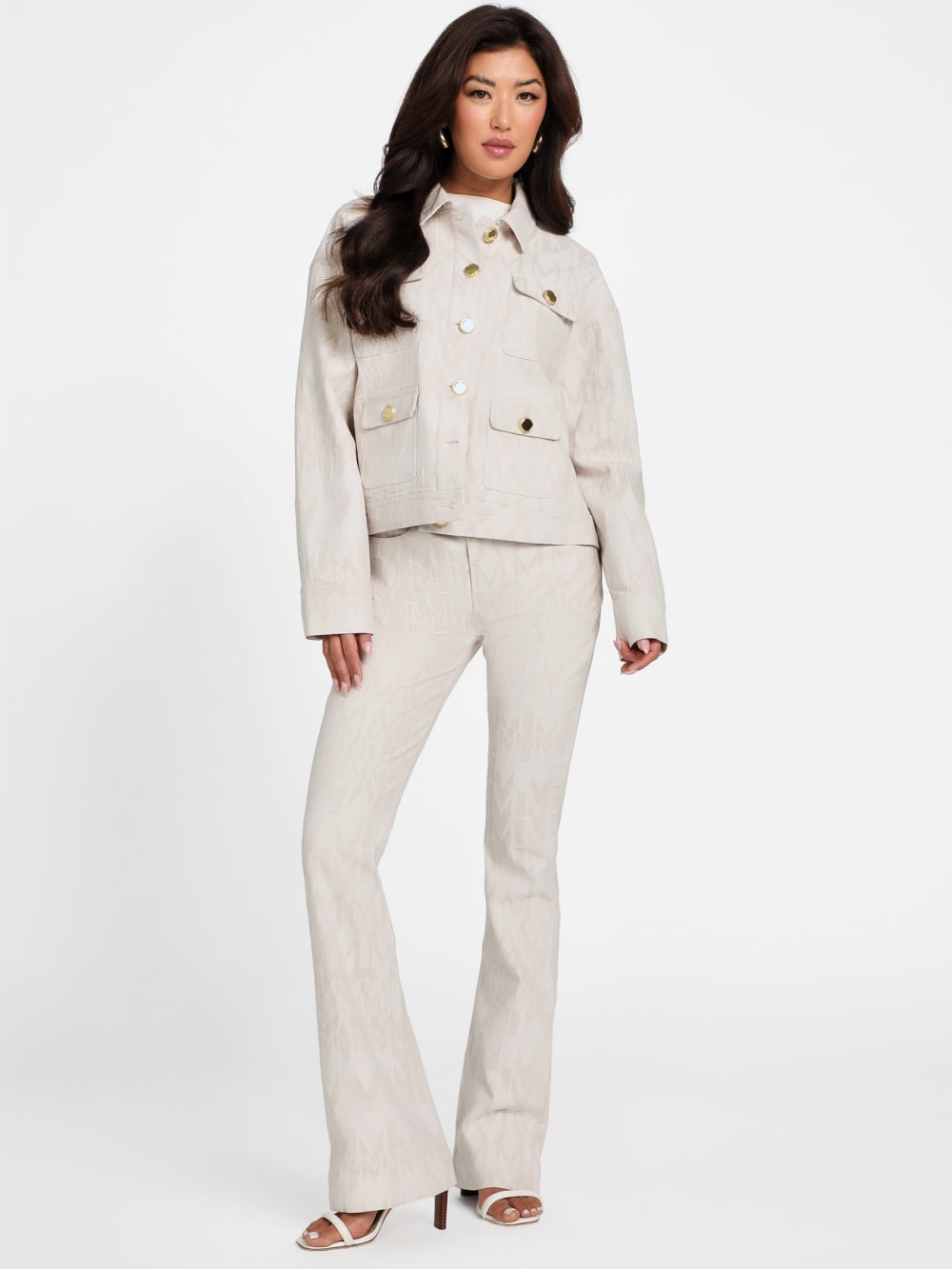 Sarah Monogram Flared Denim Pant - Image 6