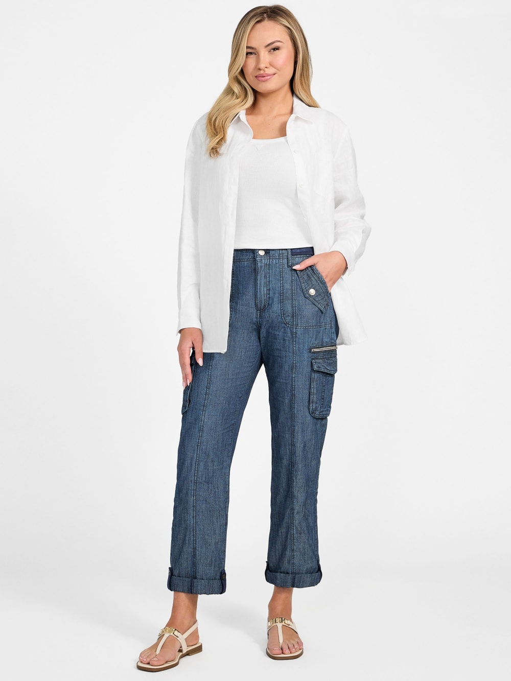 Nessi Denim Cargo Pants - Image 2