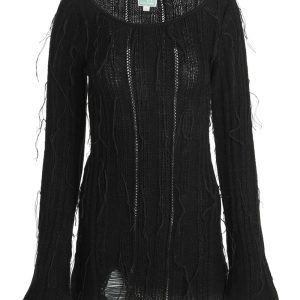 distressed wool-blend dress