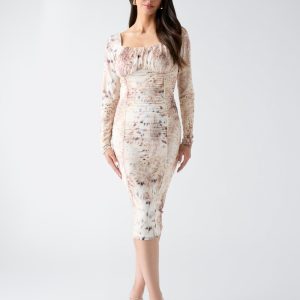 Eco Holly Printed Mesh Dress