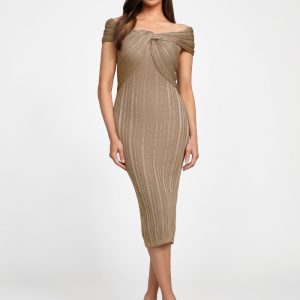 Gia Twisted Lurex Dress