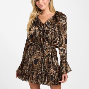 Sana Paisley Burnout Dress