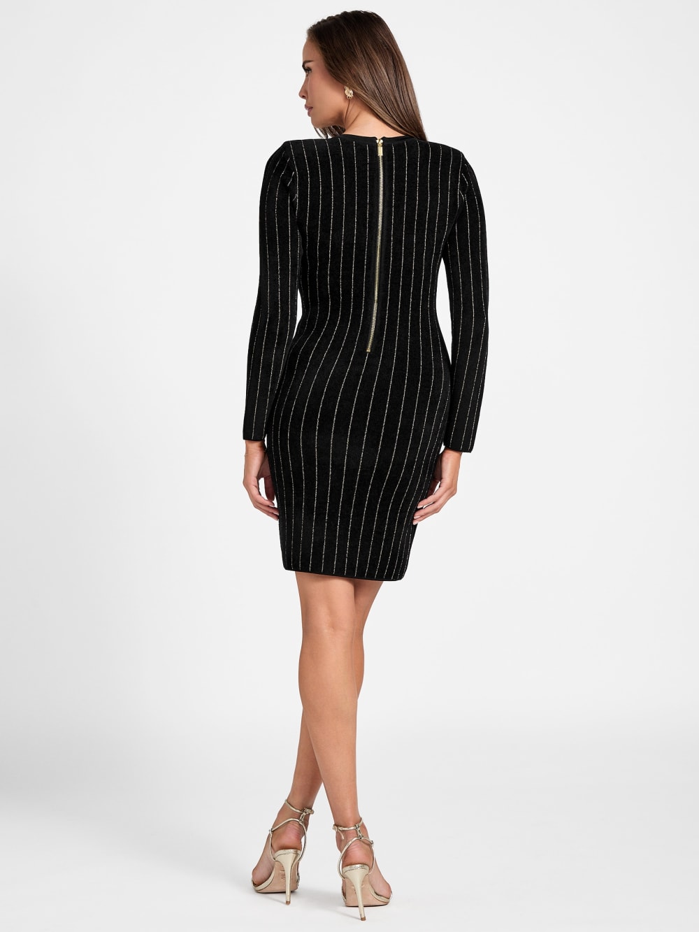Menna Pinstriped Sweater Dress - Image 4