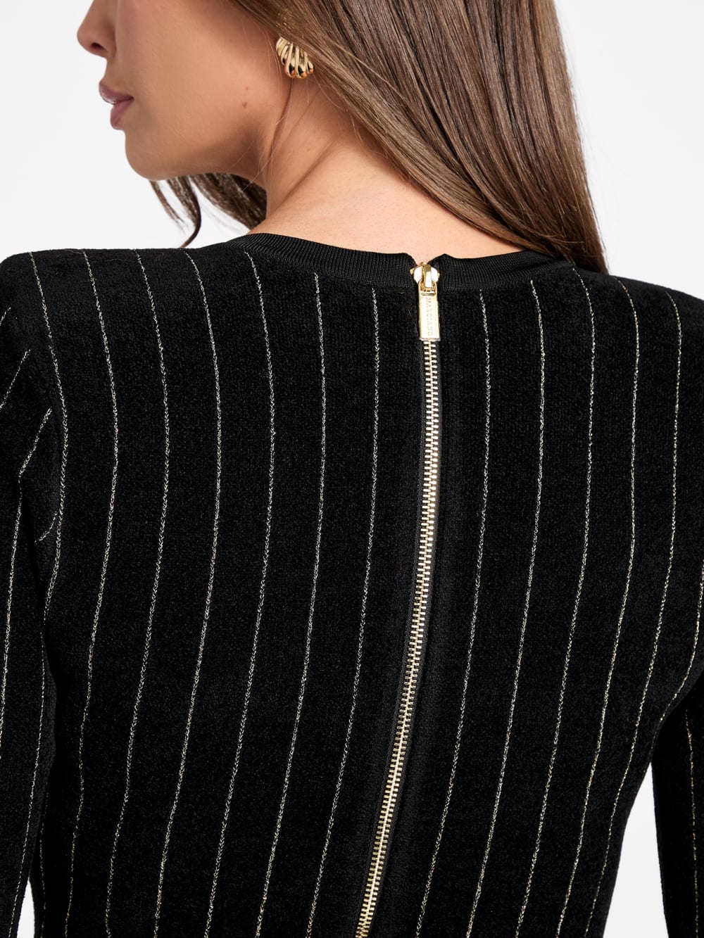 Menna Pinstriped Sweater Dress - Image 5