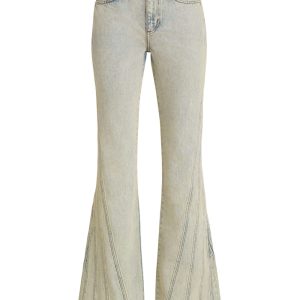 panel denim flare pants