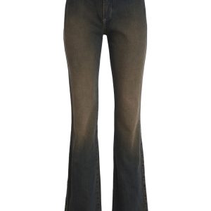 eyelet low-rise denim pants