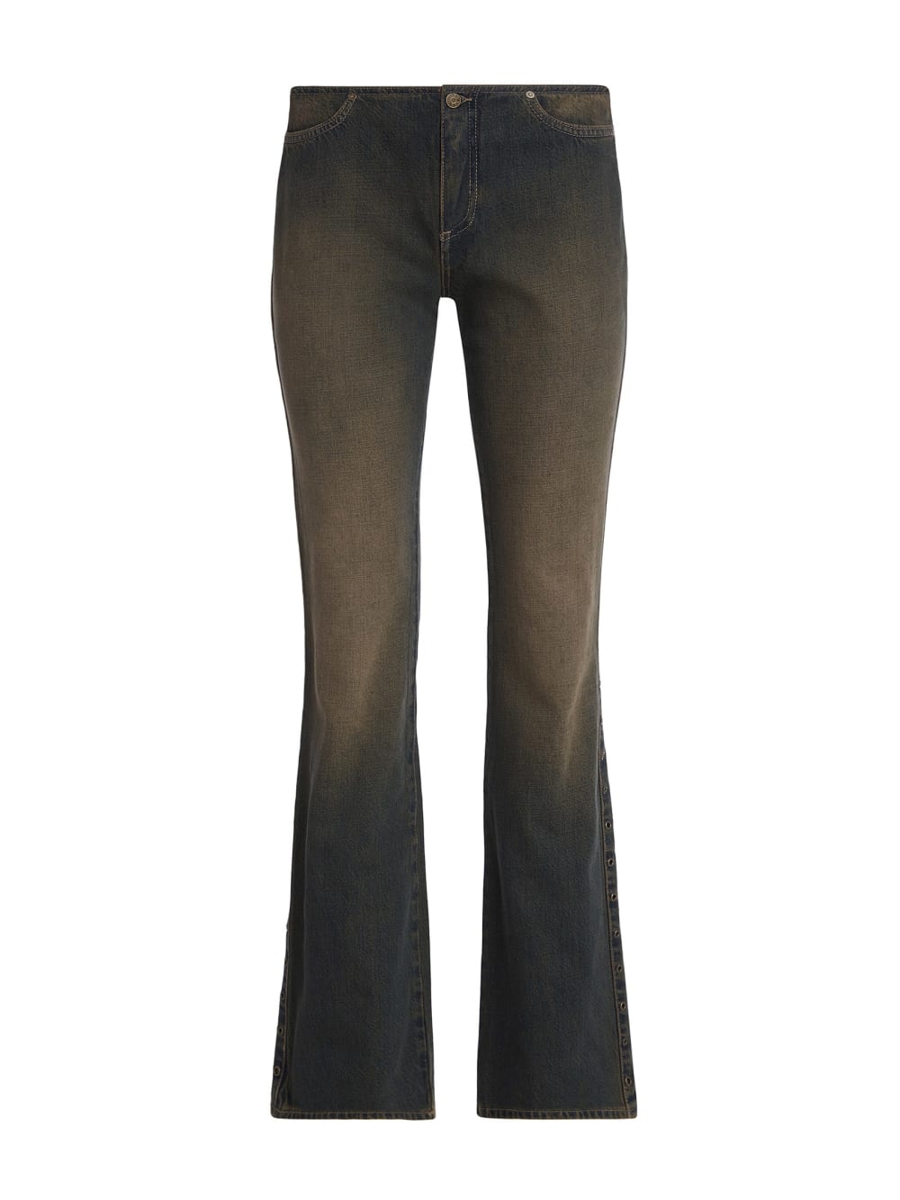 eyelet low-rise denim pants