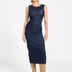 Lyocell blend midi dress