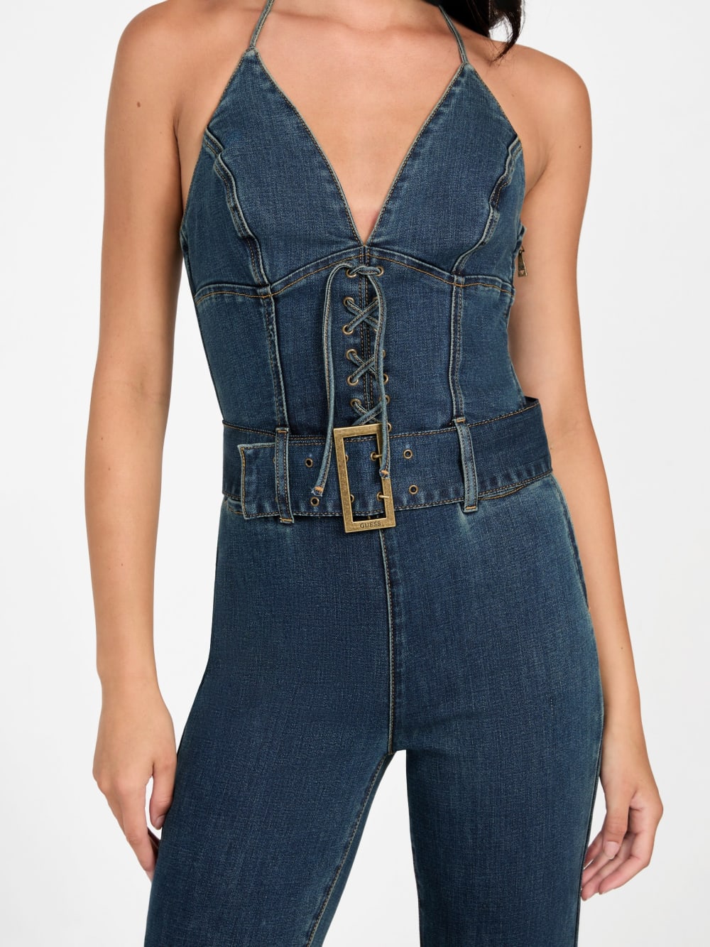 Eco Rebel Halter Denim Jumpsuit - Image 2