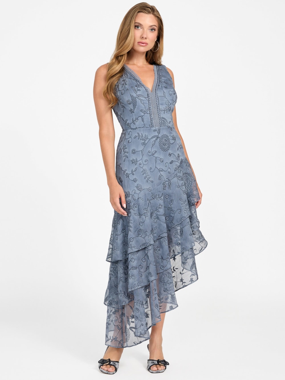 Loren Embossed Tiered Dress - Image 2