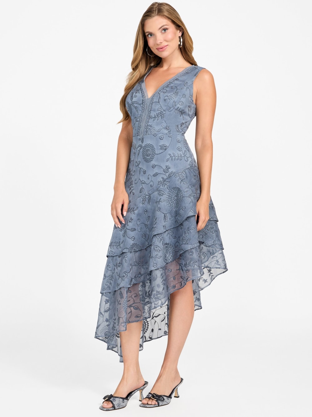 Loren Embossed Tiered Dress - Image 5