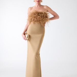 Evita Feather Bandage Gown