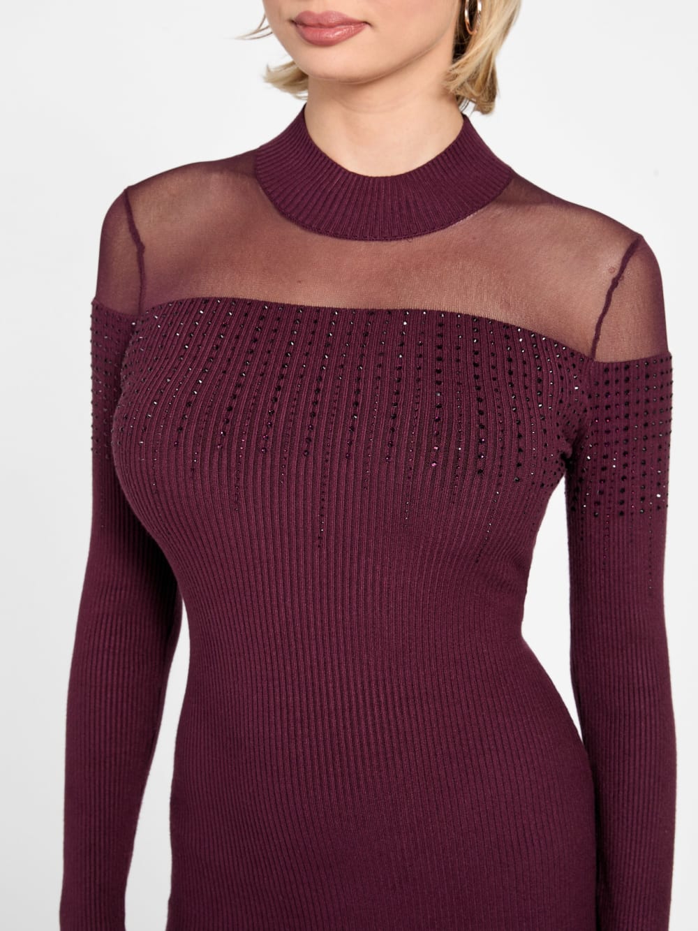 Eco Jeena Rhinestone Sweater Dress - Image 3