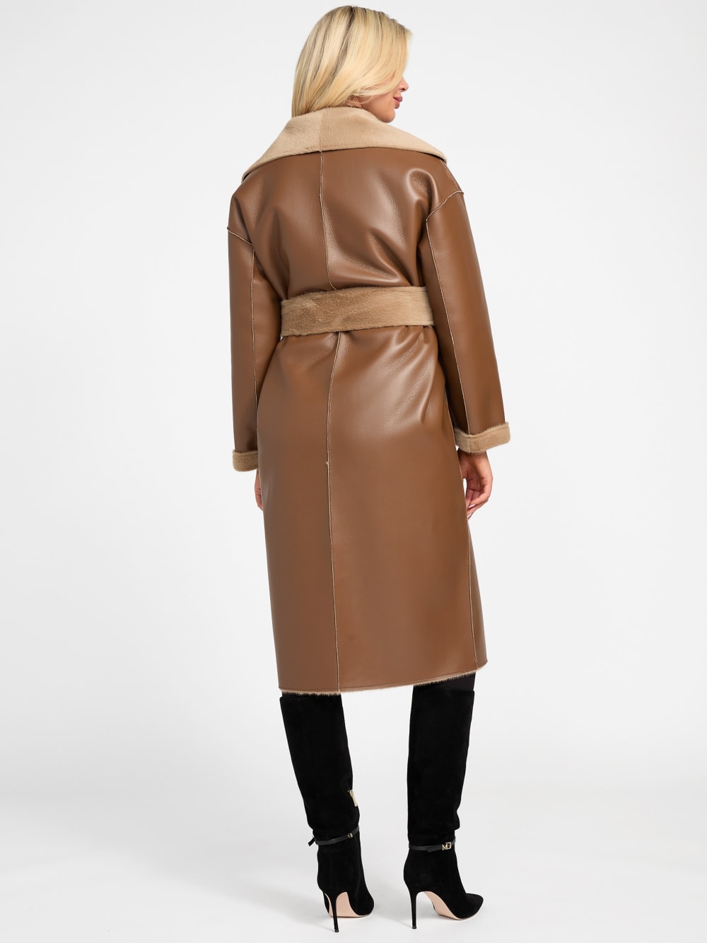 Ines Reversible Faux-Leather Coat - Image 8