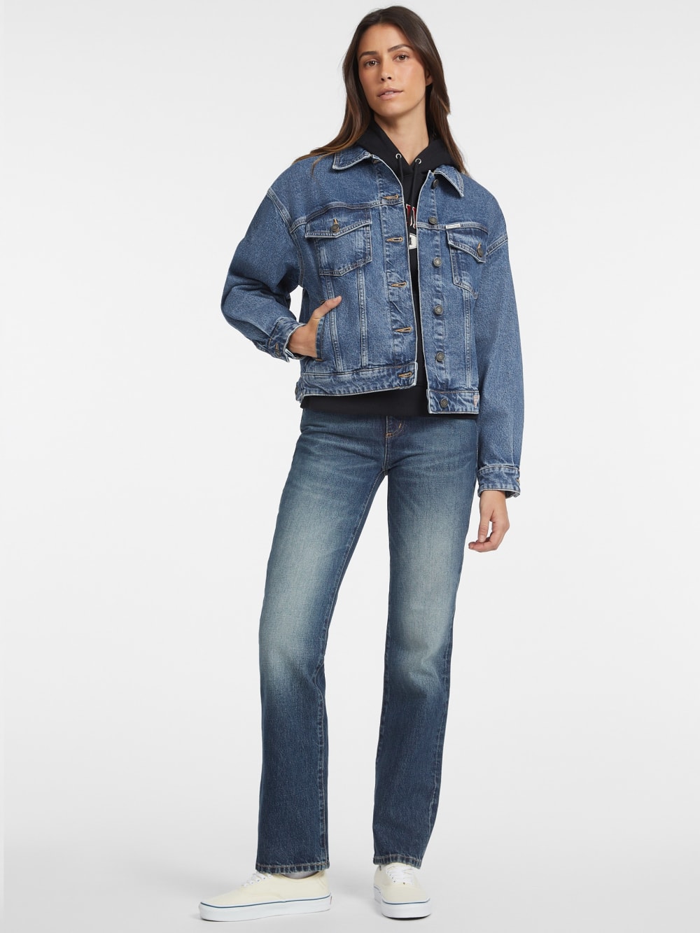 Oversized Denim Trucker Jacket - Image 2