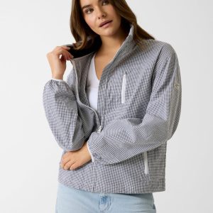 Checked windbreaker