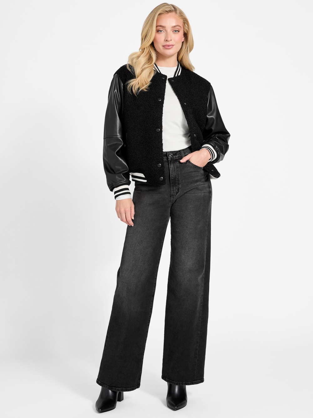 Eco Danielle Boucle Varsity Jacket - Image 2