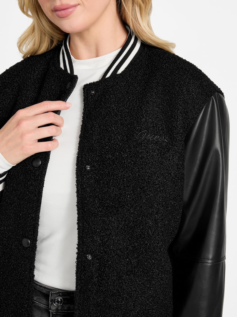 Eco Danielle Boucle Varsity Jacket - Image 3