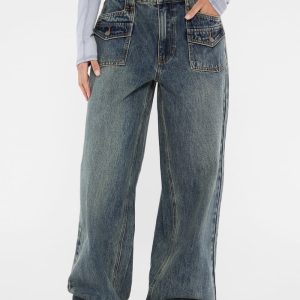 GUESS Originals Double Patch Pocket Wide Leg Jeans