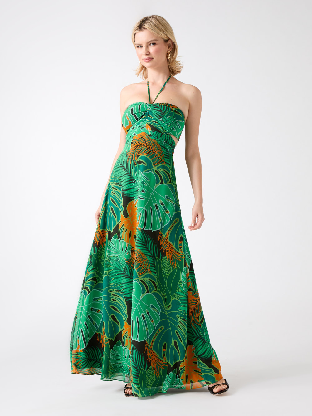 Amazon Leaf Silk Maxi Dress - Image 2