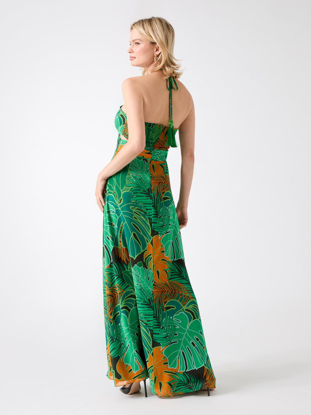 Amazon Leaf Silk Maxi Dress - Image 4