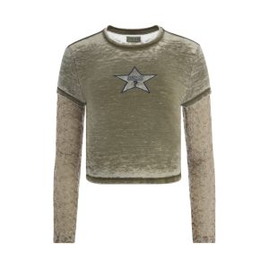 vintage layered lace tee