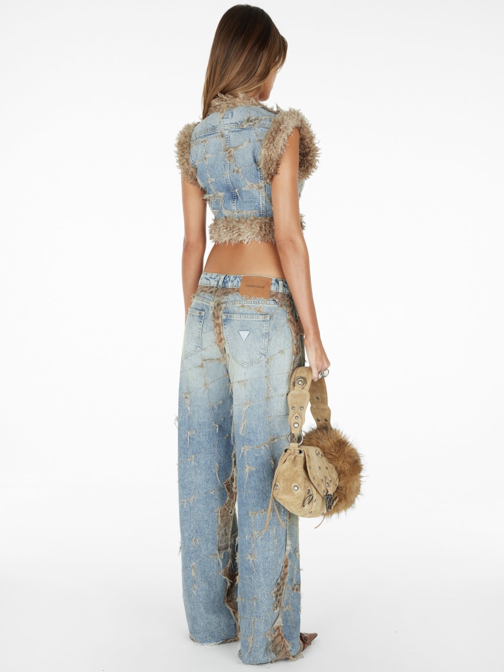faux-fur denim vest - Image 4